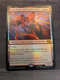 MTG The Vision And Scarlet Witch Foil Marvel Super Heroes MSH 0707 707 - Image 1