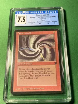 Storm World x1 mtg CGC Graded 7.5 Near Mint English Legends 9/6.5/7.5/9 - Image 1