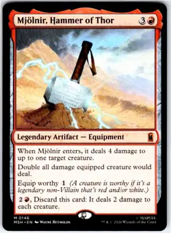 MJOLNIR, HAMMER OF THOR - 146 - MYTHIC - MARVEL SUPER HEROES - MTG - NM - Image 1