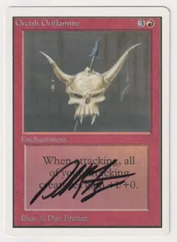 Signed Orcish Oriflamme HP Unlimited Edition Artist Dan Frazier 1993 MTG Magic! - Image 1