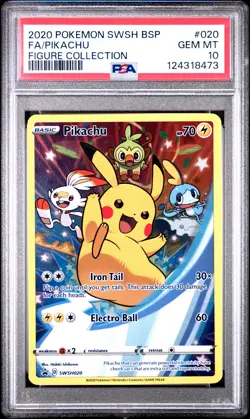 2020 POKEMON SWSH BLACK STAR PROMO FIGURE COLLECTION FULL ART/PIKACHU PSA 10 - Image 1