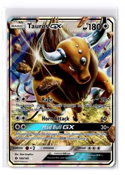 Tauros GX - 100/149 Sun & Moon Base Set Ultra Rare - NM - POKEMON TCG - Image 1