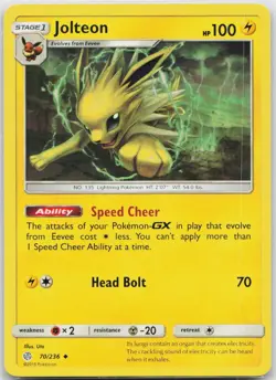 Jolteon Uncommon SM - Cosmic Eclipse 70/236 Pokemon TCG - Image 1