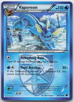 Vaporeon (Team Plasma) Uncommon Plasma Freeze 20/116 Pokemon TCG - Image 1