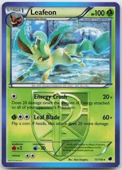 Leafeon - 11/116 (BW Plasma Freeze) Rare Deck Exclusives 011/116 Pokemon TCG - Image 1