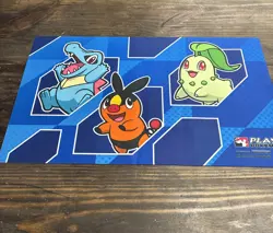 Play! Pokemon Playmat Mid Year Celebration Totodile Chikorita Tepig Pokemon TCG - Image 1