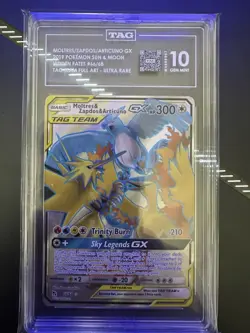 Moltres Zapdos Articuno GX 66/68 Full Art Pokemon TAG TEAM GRADED TAG 10 - Image 1
