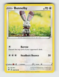 Bunnelby 146/192 - Pokemon - Rebel Clash - Common - NM - Image 1