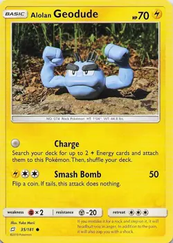 Alolan Geodude - (Artist Yuka Morii) Pokemon Common 2019 Team Up 35/181 NM - Image 1