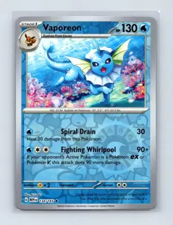 Vaporeon 134/165 Rare 151 Pokemon Reverse Holo Lightly Played - Image 1