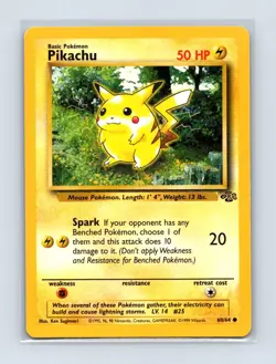 Pikachu 60/64 Common Jungle Pokemon Unlimited Lightly Played - Image 1