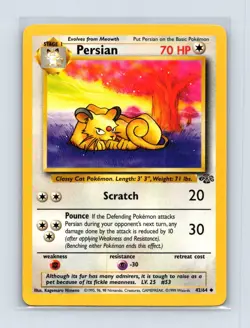 Persian 42/64 Uncommon Jungle Pokemon Unlimited Lightly Played - Image 1