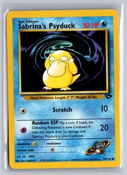 2000 Pokemon Gym Challenge Sabrina's Psyduck 099/132 WOTC NM Common TCG - Image 1