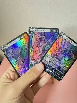 Nidoran Nidorino Nidoking Stained Glass Pokemon Card DISPLAY ART CARD - Image 1