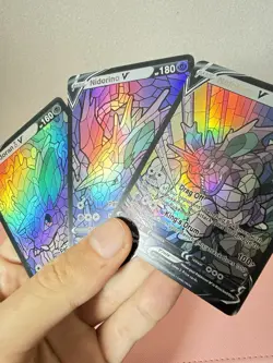 Nidoran Nidorino Nidoking Stained Glass Pokemon Card DISPLAY ART CARD - Image 2