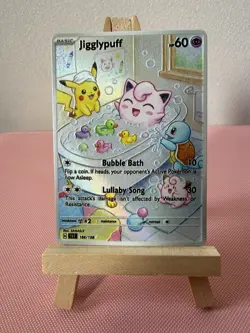 Bathtub Jigglypuff Cleffa Pikachu Squirtle Pokemon Card Display Art Card - Image 1