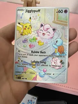 Bathtub Jigglypuff Cleffa Pikachu Squirtle Pokemon Card Display Art Card - Image 2