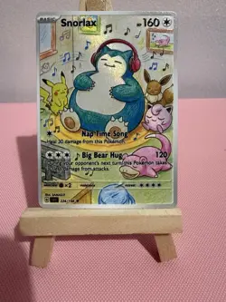 Music Snorlax Jigglypuff Slowpoke Pikachu Eevee Pokemon Card Display Art Card - Image 1