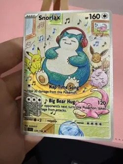 Music Snorlax Jigglypuff Slowpoke Pikachu Eevee Pokemon Card Display Art Card - Image 2