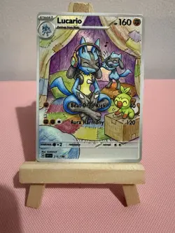 Music Lucario Riolu Grookey Pokemon Card Display Art Card - Image 1