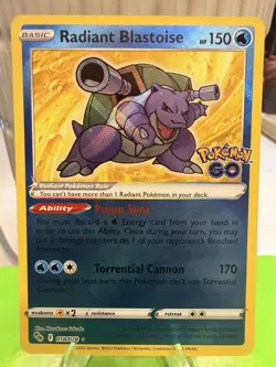 Radiant Blastoise 018/078 Pokemon GO Holo - Image 1