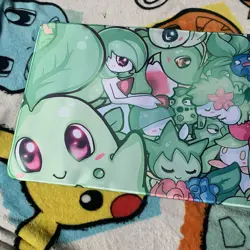 Grass Pokemon Rubber Playmat Play Mat For Tcg Trading Card Game Chikorita - Image 2