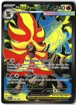 Mega Pyroar ex 099/086 Ultra Rare Chaos Rising Pokemon Holo Near Mint - Image 1