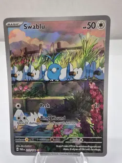 Pokemon Card TCG: Swablu 213/182 SV04 Paradox Rift Illustration Rare (IR) Holo - Image 1