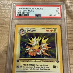 1999 Pokemon TCG Jungle Jolteon Holo Rare Card 1st Edition 4/64 PSA 5 EX - Image 2