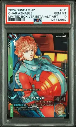 Gundam Card Game Char Aznable Beta Parallel PSA 10 Card ST03-011 - Image 1