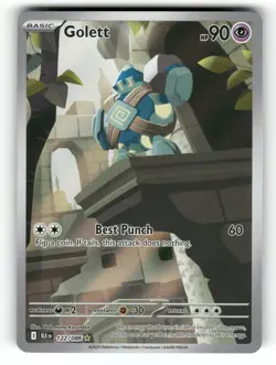 Golett NM 122/086 Black Bolt Pokemon Holo Illustration Rare - Image 1