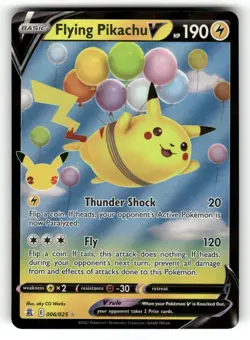 Flying Pikachu V NM 006/025 Celebrations Pokemon Holo V Rare - Image 1