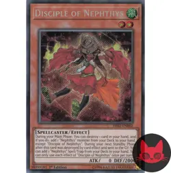 Yugioh Disciple of Nephthys HISU-EN002 Secret Rare 1st Edition NM - Image 1