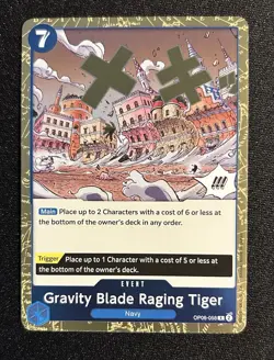 One Piece Gravity Blade Raging Tiger OP06-058 Wings of the Captain Gold Foil - Image 1