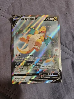 Pokemon TCG Dragonite v Full Art Holo Ultra Rare Card - Image 1