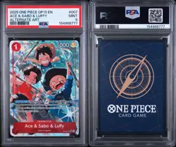 One Piece EN Ace & Sabo & Luffy Alternate Art OP13-007 PSA 9 Mint - Image 1