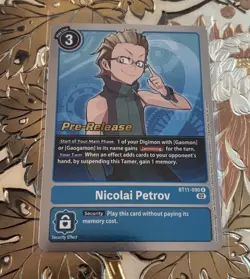 Digimon Card Game Pre-Release Nicolai Petrov BT11-090 R Dimensional Phase - Image 1