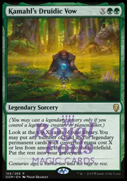 Kamahl's Druidic Vow 1x FOIL DOM MTG Dominaria Uncommon MINT green - Image 1