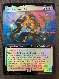 MTG Kamigawa: Neon Dynasty #433 Ao, the Dawn Sky (Extended Art) FOIL LP+ - Image 1