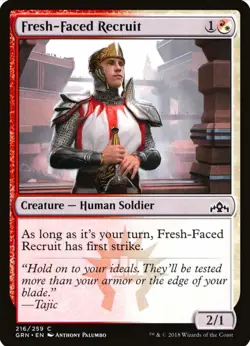 X 1 Fresh-Faced Recruit NM GRN 216 MTG Magic The Gathering - Image 1