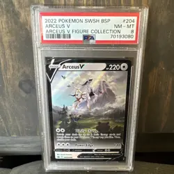 2022 POKEMON SWSH BLACK STAR PROMO ARCEUS V FIGURE COLL #204 ARCEUS V PSA 8 - Image 1
