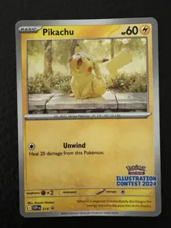 Pikachu 214 Illustration Contest 2024 Black Star Promo Scarlet & Violet Pokemon - Image 1