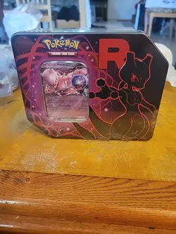 Pokemon Destined Rivals Team Rocket Tin MewTwo Scarlet & Violet New Sealed - Image 1