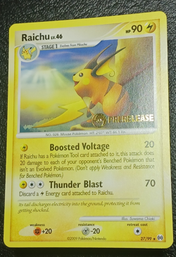 Raichu 27/99 Prerelease Promo Arceus Rare Pokemon - Image 1
