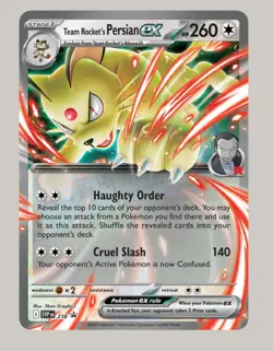 Team Rocket’s Persian ex 218 Pokemon Black Star Promo Destined Rivals Card 🐈 - Image 1