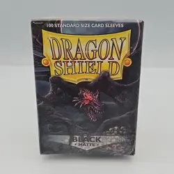 Dragon Shield Matte Black Card Sleeves - 100ct Standard Size fits MTG & Pokemon - Image 1