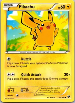 POKEMON PIKACHU 42/146 COMMON XY NM/M - Image 1