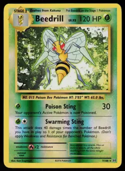 Beedrill 7/108 Rare Evolutions Pokemon Reverse Holo Lightly Played - Image 1