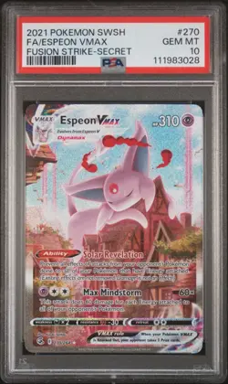 Pokemon Espeon VMAX TCG Secret Rare Alt Art 270/264 Fusion Strike 2021 PSA 10 - Image 1