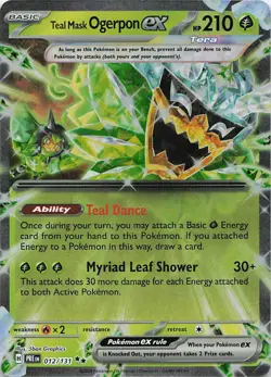 Teal Mask Ogerpon ex 012/131 Holo Double Rare Prismatic Evolutions Pokemon NM - Image 1